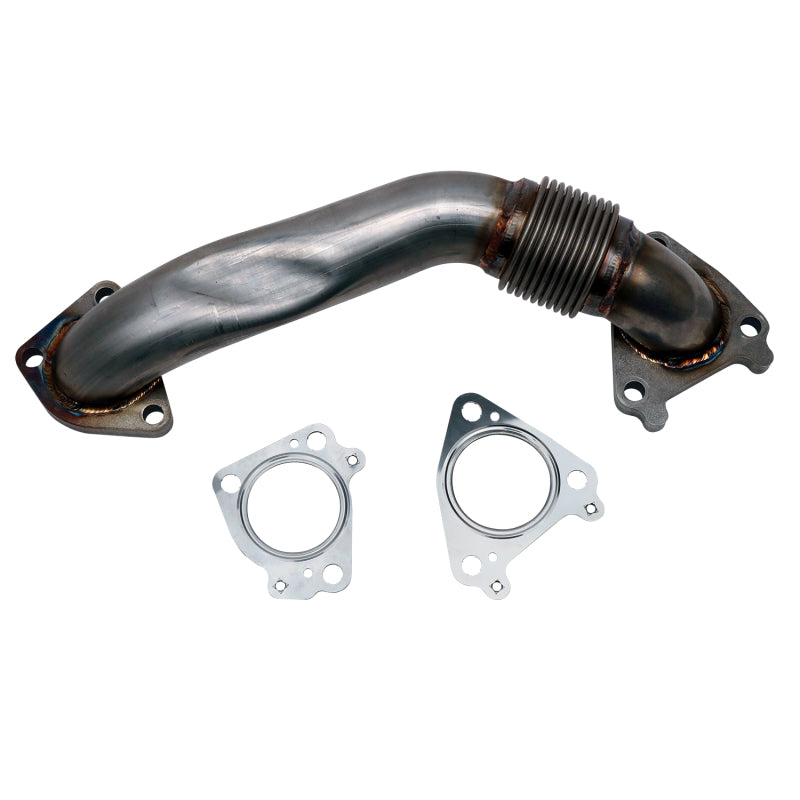 Wehrli Custom Fabrication WCF100654 2in Stainless Steel Passenger Side Up Pipe with Gaskets (Single Turbo) for 2001-2004 Chevrolet Silverado / GMC Sierra 2500 HD / 3500 Duramax