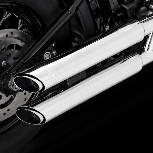 Vance & Hines 16376 Twin Slash PCX Slip-Ons Chrome for 2018-2025 Harley-Davidson Softail