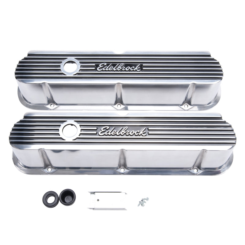 Edelbrock 4264 Elite II Valve Covers Tall Polished for Ford 289/302/351W