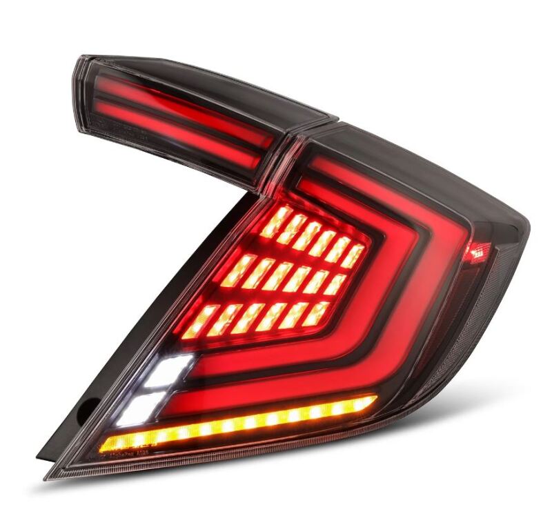 AlphaRex 676000 16-21 Honda Civic Hatchback/ Type-R FK8 Nova-Series LED Tail Lights (Pair) - Alpha Black
