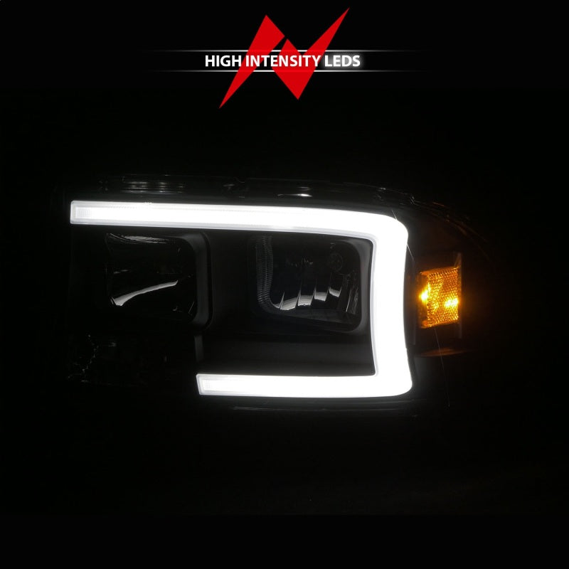 ANZO 1997-2004 Dodge Dakota Crystal Headlights - Plank Style Black