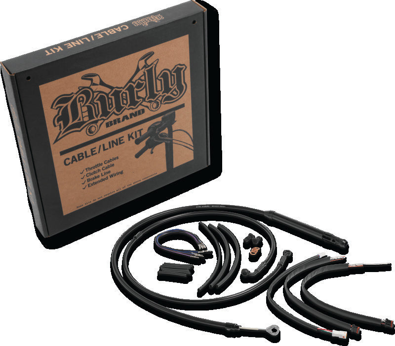 Burly Brand B30-1262 Control Kit 12 in T-Bar Black for 2018-2024 Harley-Davidson Softail