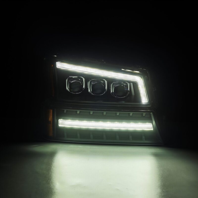 AlphaRex 880256 03-06 Chevrolet Silverado 1500/2500 HD/3500 HD/Avalanche Black NOVA LED Projector Headlights
