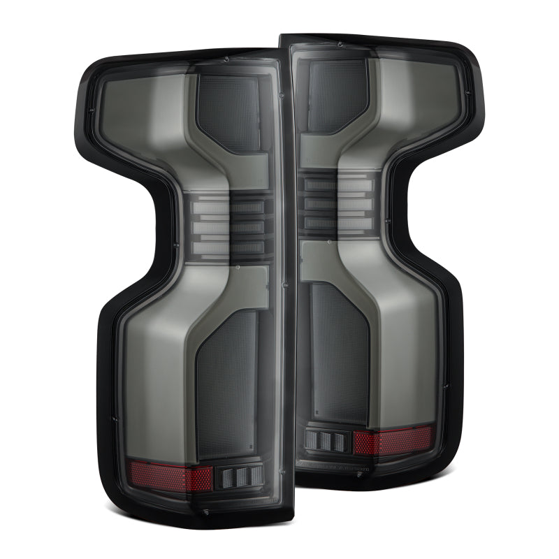 AlphaRex 620078 19-24 Chevrolet Silverado 1500 / 20-24 2500 HD/3500 HD LUXX-Series LED Tail Lights Alpha Black