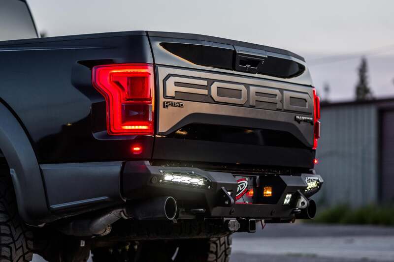Addictive Desert Designs for 17-18 Ford F-150 Raptor HoneyBadger Rear Bumper w/ 10in SR LED Mounts
