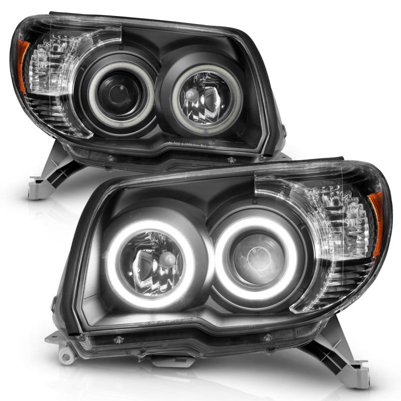 ANZO 2006-2009 Toyota 4Runner LED Projector Headlights - Black w/ RX Halo (No Bulbs Included)