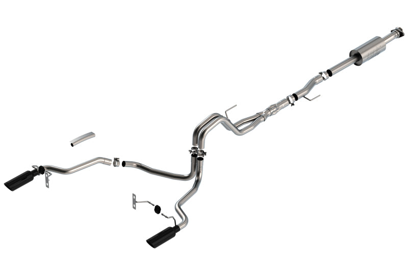 Borla 140867BC F-150 2021 5.0L 4dr CC SB EC STB Lariat/KR/Platinm/LTD 3/2.25 SRE Cat-Back ATAK Black CHR Tips - #140867BC