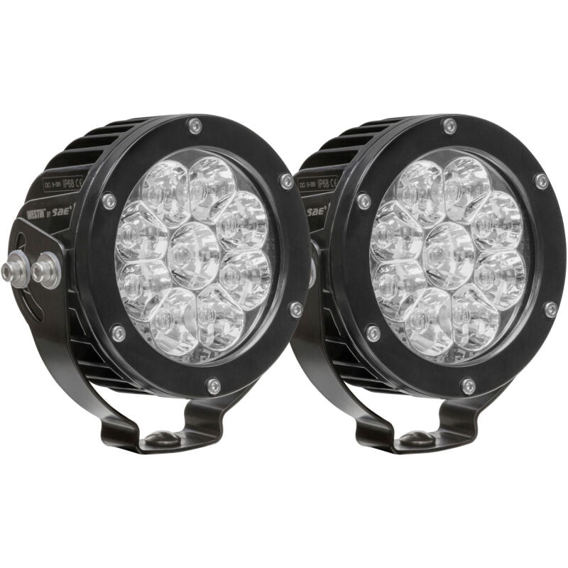 Westin 09-12007A-PR Axis LED Auxiliary Light 4.75 inch Round Spot with 3W Osram (Set of 2) Black