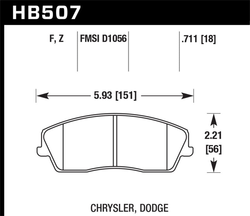 Hawk Performance HB507F.711 HPS Performance Street Brake Pads