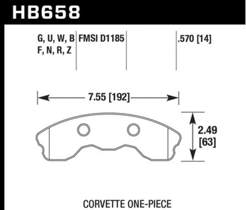 Hawk Performance HB658D.570 ER-1 Motorsport Brake Pads