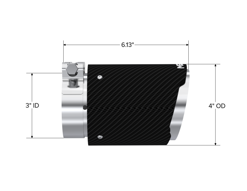 MBRP Univ Carbon Fiber Tip 3in ID / 4in OD Out / 6.13in Length Dual-Wall