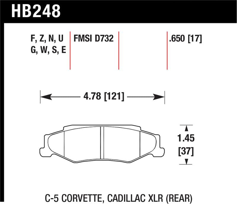 Hawk Performance HB248U.650 DTC-70 Motorsport Brake Pads