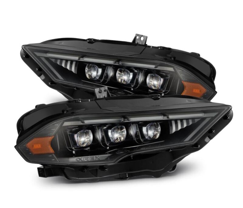 AlphaRex 880263 18-20 Ford Mustang NOVA LED Projector Headlights Alpha-Black w/Activation Light/Sequential Signal/Switch DRL