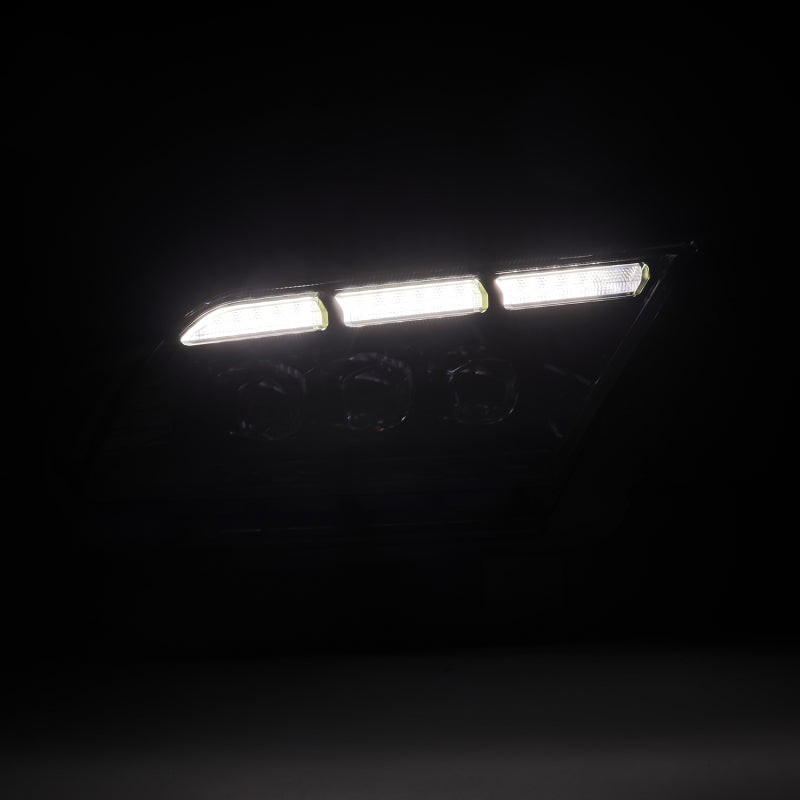 AlphaRex 880488 13-14 Ford Mustang NOVA LED Projector Headlights Alpha-Black with Activation Light & Sequential Signal / Switchback DRL
