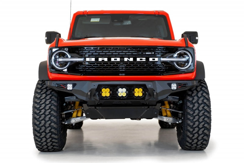 Addictive Desert Designs for 21-22 Ford Bronco Bomber Front Bumper (w/ 3 Baja Designs LP4 Mounts)