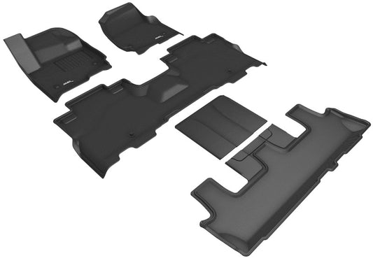 3D MAXpider Kagu Front, Rear & 3rd Row Floor Mats for 2018-2024 Ford Expedition (7-Seat)