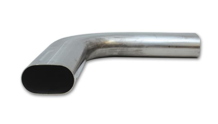 Vibrant 3.5in Oval (Nominal Size) T304 SS 90 deg Mandrel Bend 6in x 6in leg