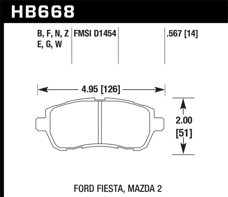 Hawk Performance HB668D.567 ER-1 Motorsport Brake Pads