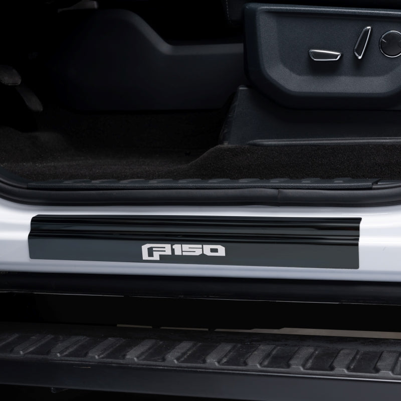 Putco for 2015-2020 Ford F-150 - Regular Cab & SuperCab with F-150 Etching (2pcs) Black Platinum Door Sill