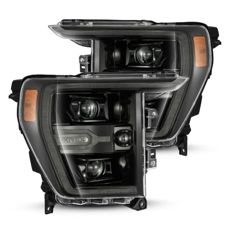 AlphaRex 880169 21-22 Ford F150 Luxx-Series Projector Headlights Alpha-Black w/Activation Light/Sequential Signal