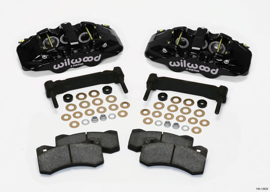 Wilwood AERO6 Front Caliper & Bracket Kit - Black 97-13 C5/C6 Corvette w/ OEM HD/Z51 Rotors - #140-12629
