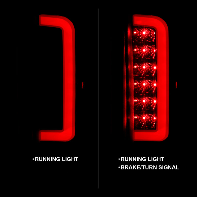 ANZO 1987-1997 Ford F-350 LED Taillights - Smoke Lens
