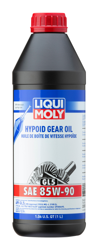 LIQUI MOLY 1L Hypoid Gear Oil (GL5) SAE 85W-90 (20010) - Pack of 6