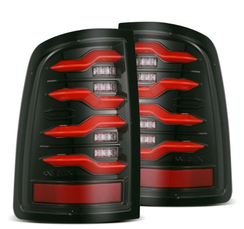 AlphaRex 640002 09-18 Dodge RAM LUXX-Series LED Taillights Black Red w/Activation Light & SS