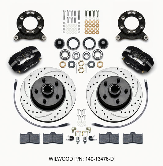 Wilwood Forged Dynalite-M Front Kit 11.30in 1 PC Rotor&Hub-Drill 65-69 Mustang Disc & Drum Spindle - #140-13476-D