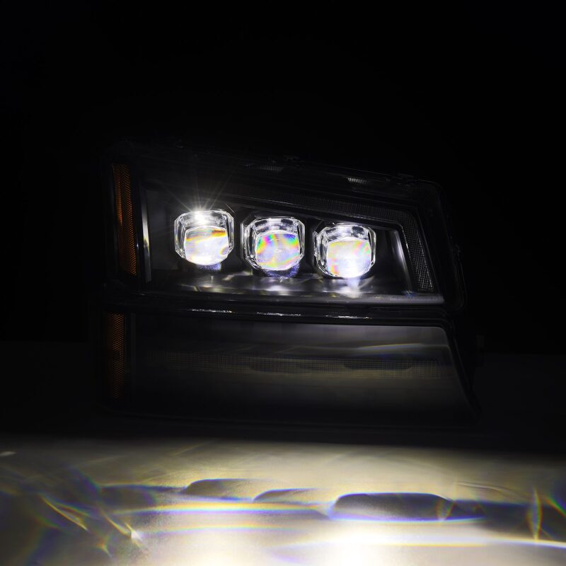 AlphaRex 880256 03-06 Chevrolet Silverado 1500/2500 HD/3500 HD/Avalanche Black NOVA LED Projector Headlights