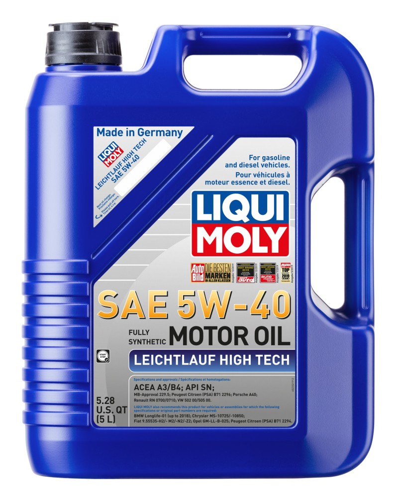 LIQUI MOLY 5L Leichtlauf High Tech Motor Oil SAE 5W-40 (2332) - Pack of 4