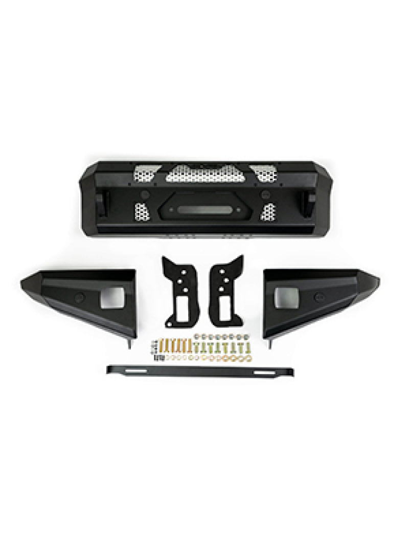 DV8 Offroad 2021+ Ford Bronco Front Bumper Winch Capable w/ Optional Bull Bar/Aux Light Opening - #FBBR-01