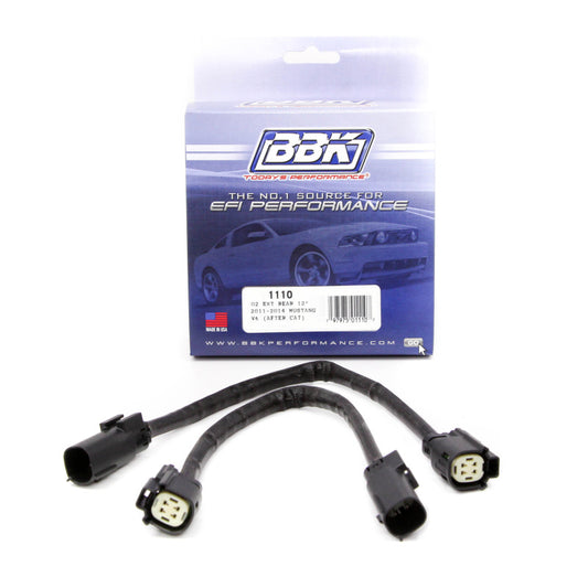 BBK Performance 1110 Rear O2 Sensor Extension Harness 12 in (Pair) for 2011-2017 Ford Mustang GT V6