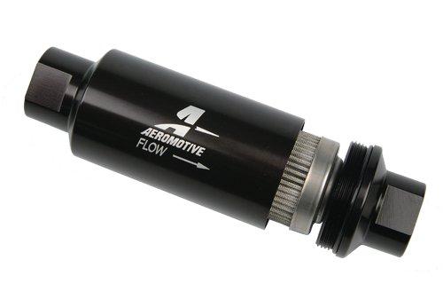 Aeromotive In-Line Filter 10AN 10 Micron Microglass Element Bright-Dip Black 2in OD