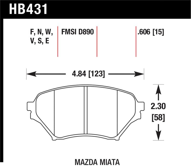 Hawk Performance HB431C.606 HPX Motorsport Brake Pads