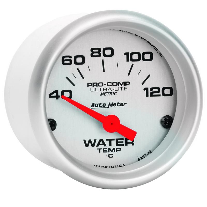 AutoMeter 4337-M Ultra-Lite 52mm 40-120 Degrees C Short Sweep Electric Water Temperature Gauge