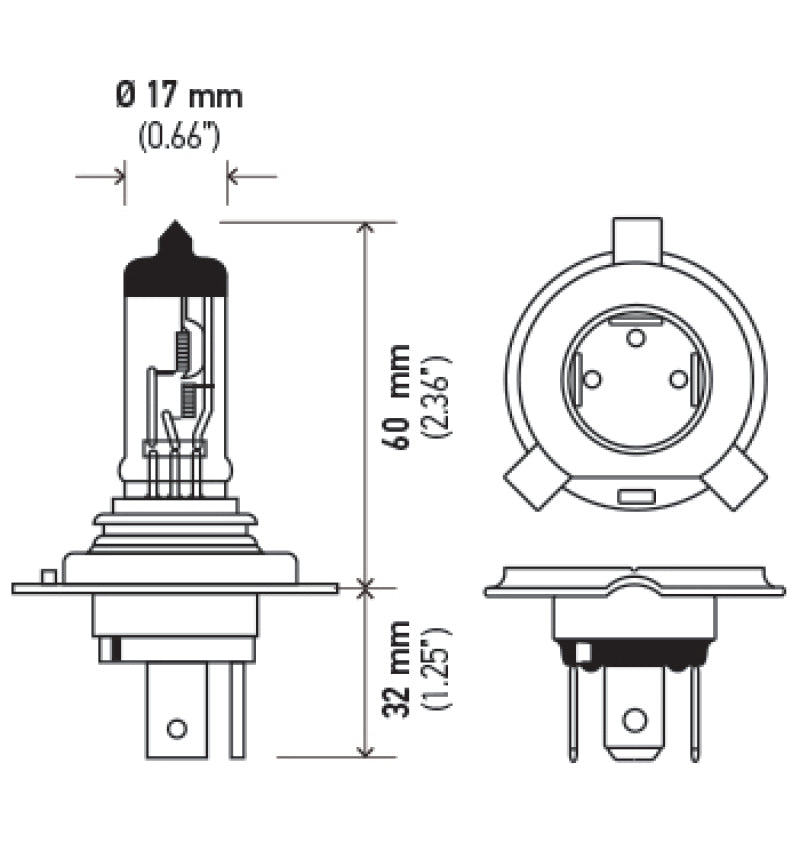 HELLA H4 12V 130/90W Halogen Headlight Bulb