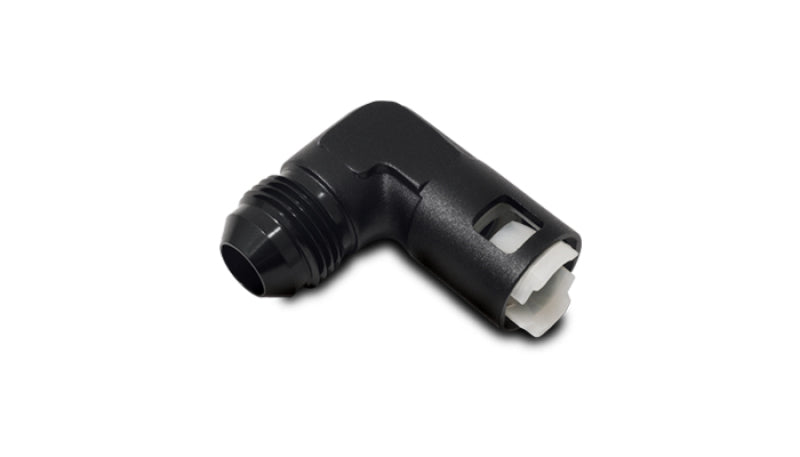 Vibrant 90 Degree Aluminum AN to Female Quick Connect -8AN - 0.375in Hose Size