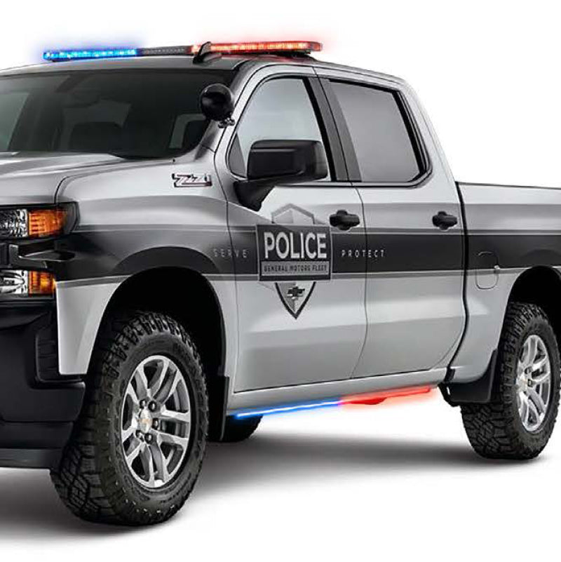 Putco for 2019-2023 Chevrolet Silverado Blade Rocker Kits Sideliners - Red & White with White Override