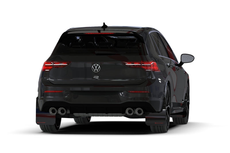 Rally Armor UR Mud Flaps - 2022-2025 Volkswagen GTI / Golf R - Black/Blue Logo - #MF80-UR-BLK/BL