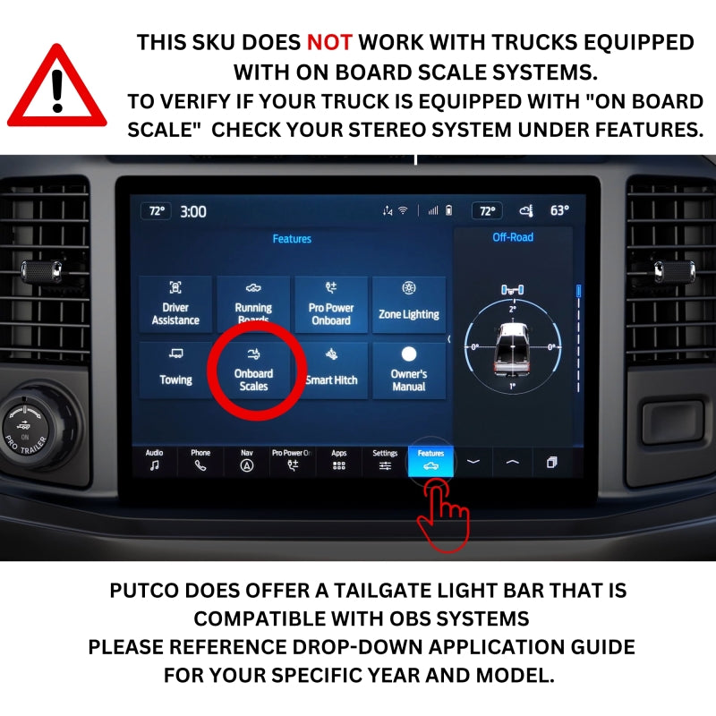Putco for 2024-2026 Ford F-150 with Factory LED Tail Light 60in Blade Tailgate Light Bar Plug-N-Play Connector