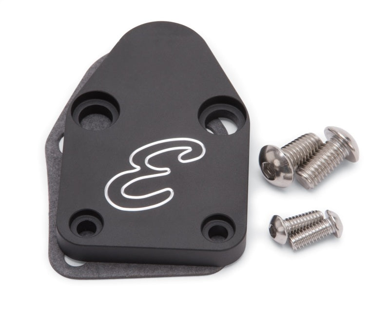 Edelbrock 4020 Fuel Pump Block-Off Plate SBC Billet Aluminum