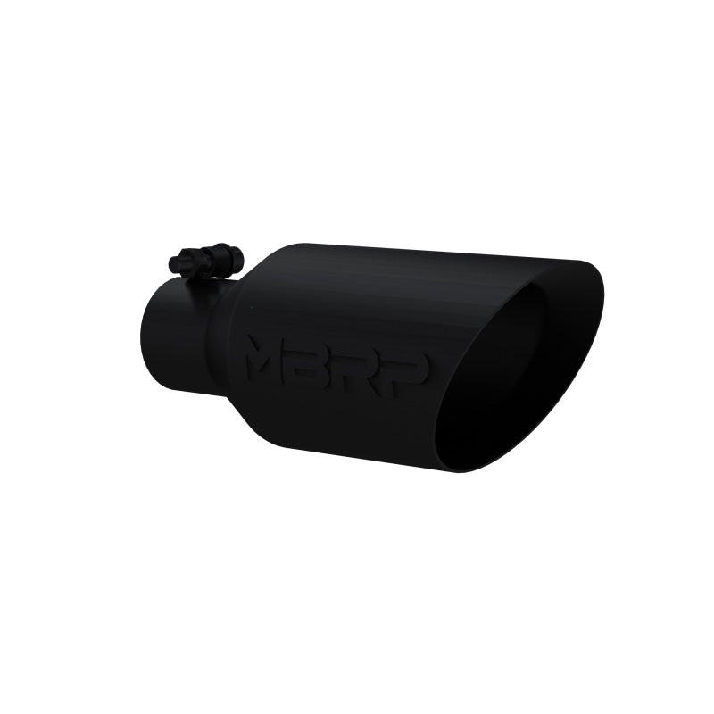MBRP T5161BLK Black Series Exhaust Tip Dual Wall Angled Steel Black Coated Black Series Exhaust Tip