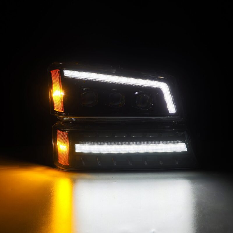 AlphaRex 880254 03-06 Chevrolet Silverado 1500/2500 HD/3500 HD/Avalanche Alpha-Black NOVA LED Projector Headlights