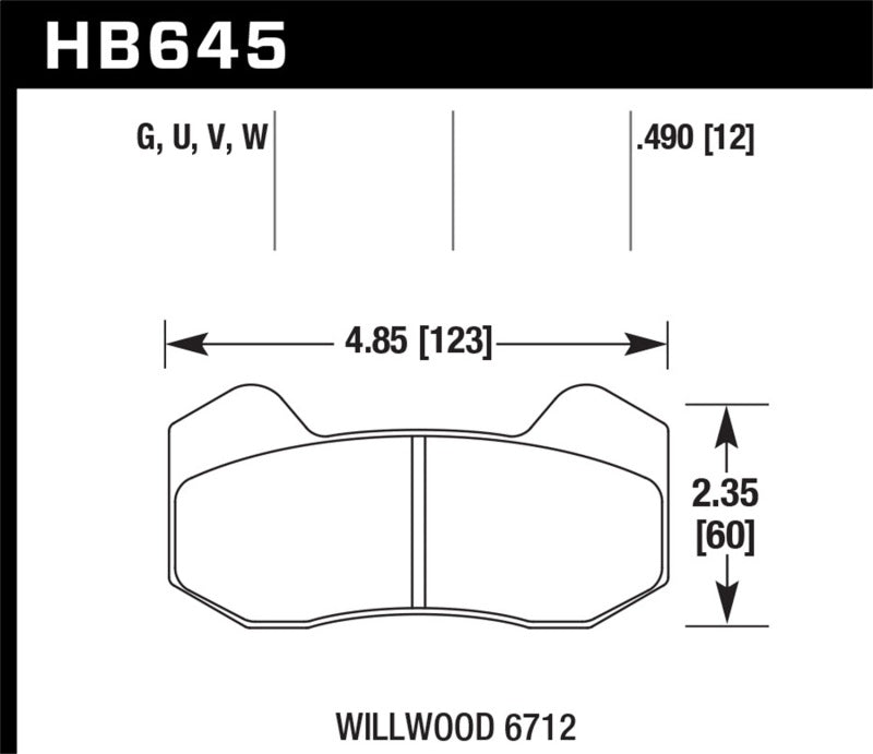 Hawk Performance HB645V.490 DTC-50 Motorsport Brake Pads