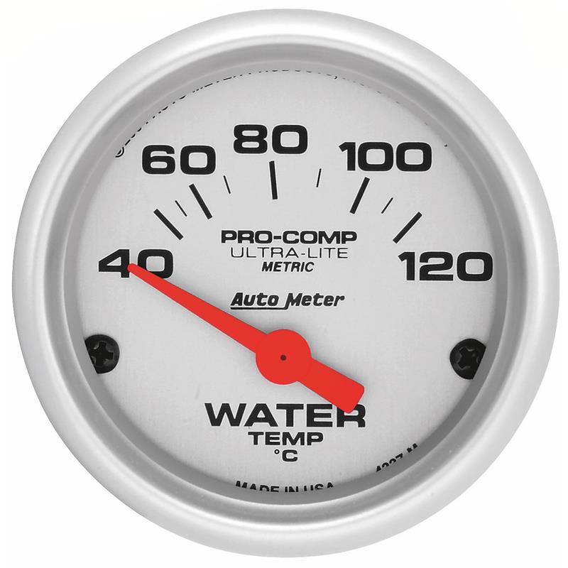 AutoMeter 4337-M Ultra-Lite 52mm 40-120 Degrees C Short Sweep Electric Water Temperature Gauge