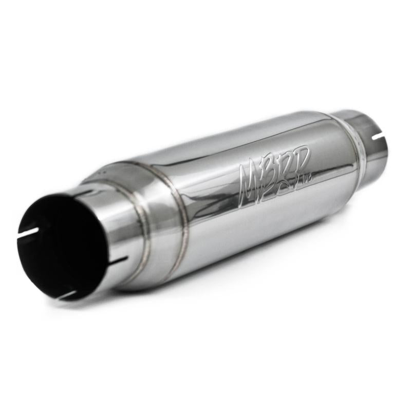 MBRP R1013 Universal Resonator - 3" In/Out, 16" Body, 4" OD, 20" Overall | T304 Stainless