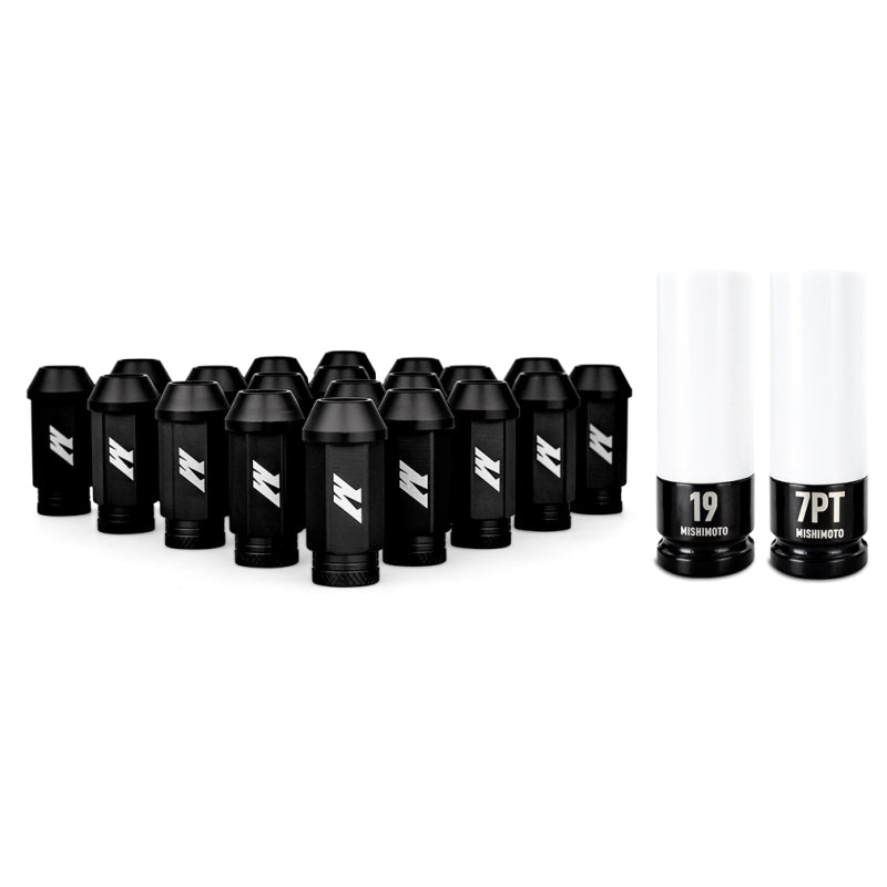 Mishimoto Aluminum Locking Lug Nuts M12x1.25 20pc Set Black - #MMLG-125-20LBK