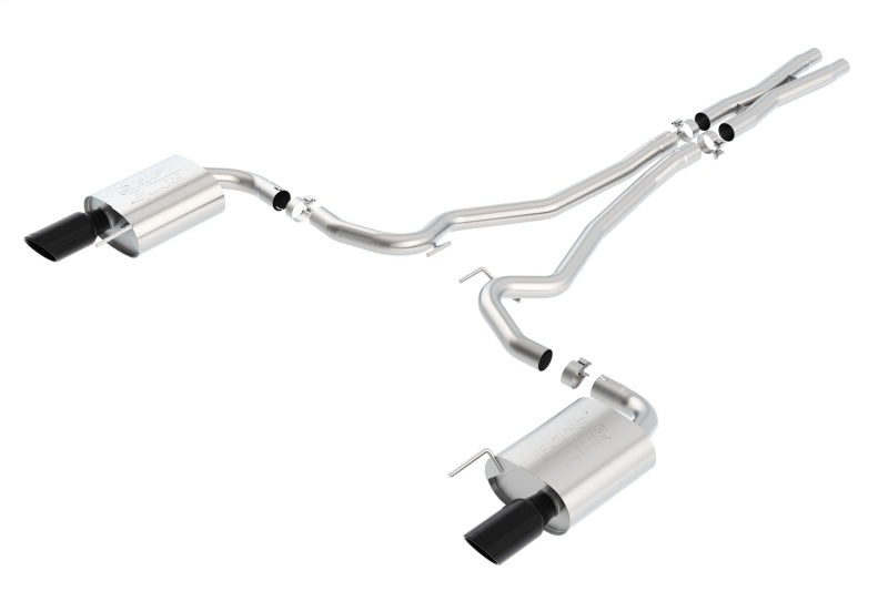 Borla 140591BC Atak S Cat-Back 15-17 Ford Mustang GT 5.0L V8 MT/AT 2.5in pipe 4in tip (Black Chrome) - #140591BC