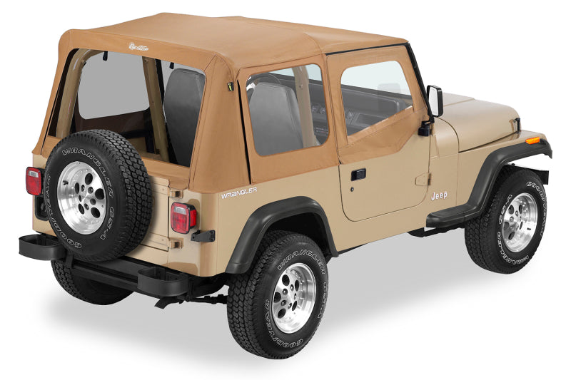 Bestop 88-95 Jeep Wrangler YJ Replace A-Top (Spice Sailcloth Clear Windows Upper Door Skins )